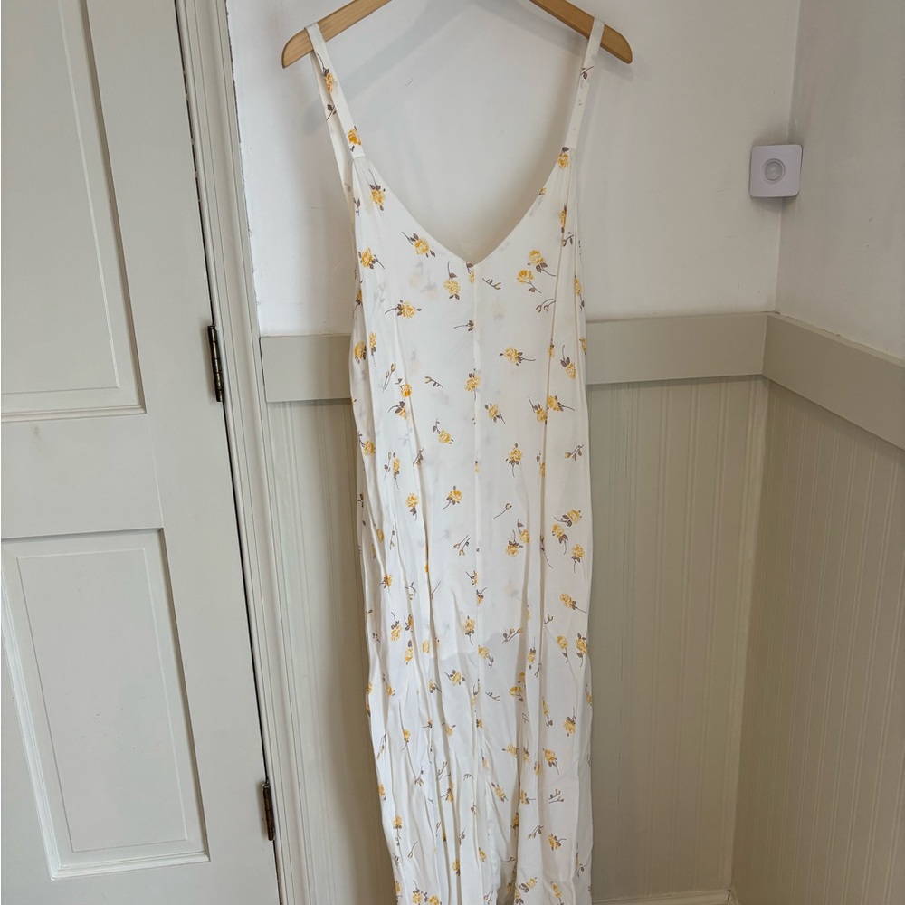 Flynn Skye White Maxi Dress with Yellow Floral Pattern